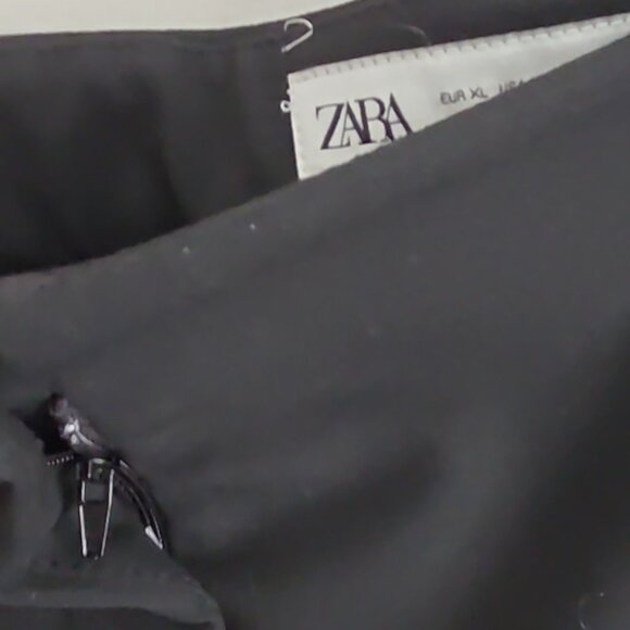 NEW ZARA | Viscose Blend Capris Pants Black Sz XL - Picture 5 of 9